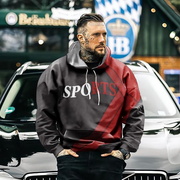 

men's hoodies & sweatshirts hoodie 3d digital printing sweatshirt fashion streetwear hooded large size sportswear, Black