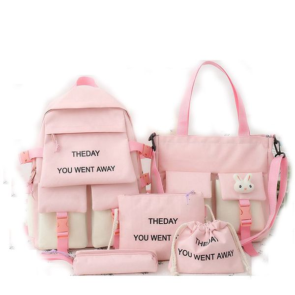 Grande Capacidade Escola Mochila Japonesa Novo Produto Ideias Papelaria Cartoon 3 em 1 Girl Kids School Bag Set para Girls