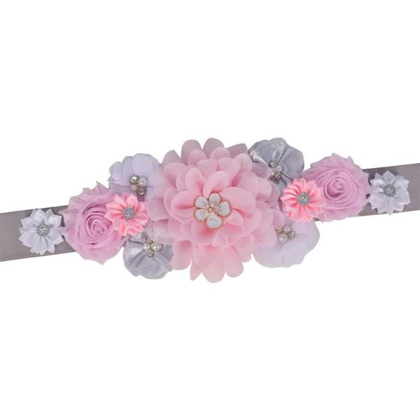 

maternity intimates fashion sash pregnancy flower belt baby shower party belly girls weeding po prop 2 color options, White