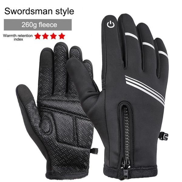 

cycling gloves waterproof sports touch screen men women mtb bike anti-slip running fitness gym riding bicycle, Black