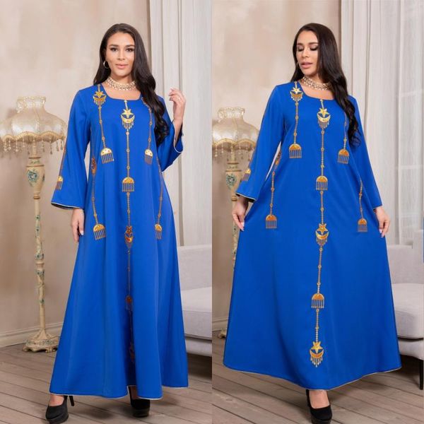 

ethnic clothing ramadan muslim woman fashion embroidered hijab dress dubai lady loose robe abaya eid arab female islamic africa style party, Red