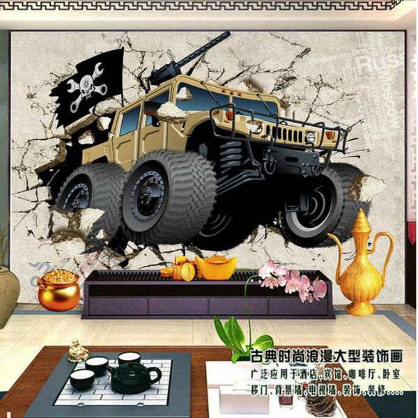 

wallpapers retro industrial wind personality car backdrop 3d wall paper bar ktv club restaurant decor mural wallpaper papel de parede