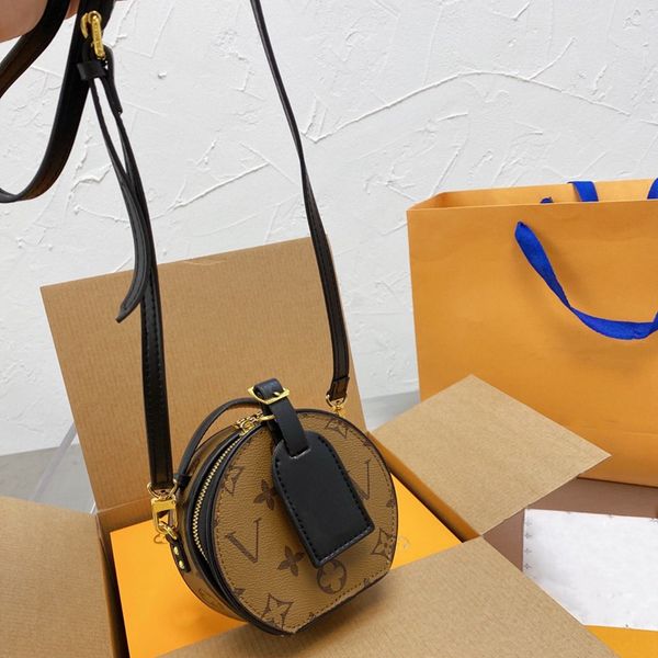 

luxurys designers bags mini handbag round shape l old fiower printing tote bag genuine leather discoloration cowhide handbags messenger ladi