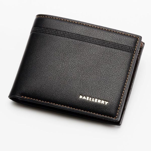 

men short wallet bifold faux leather money purse clutch card holder male solid business slim wallets, Red;black