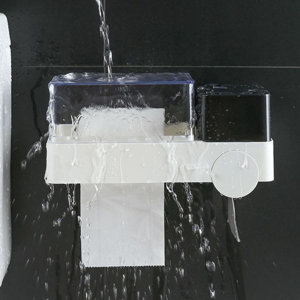 

roll paper tube household holder bathroom napkin box waterproof rack punch-in stock tissue boxes & napkins