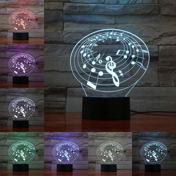

night lights light musical note 3d lamp switch touch sleeping 2021 kids birthday present lover gifts table sleep