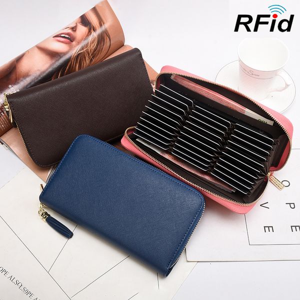 

summer men's wallet card bag all in one multi function rfid large capacity long women's organ, Red;black