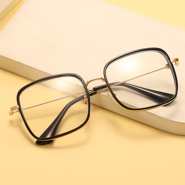 

viper glassesfamily's new generous blue light proof glasses fashion frosting trend plain lens net red myopia frame, White;black