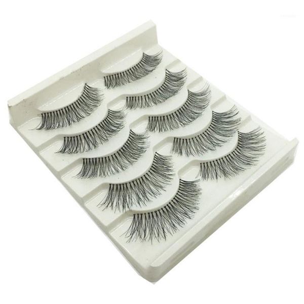 

reusable eyelashes false transparent stalks handmade natural long soft thick black makeup tools 5 pairs1