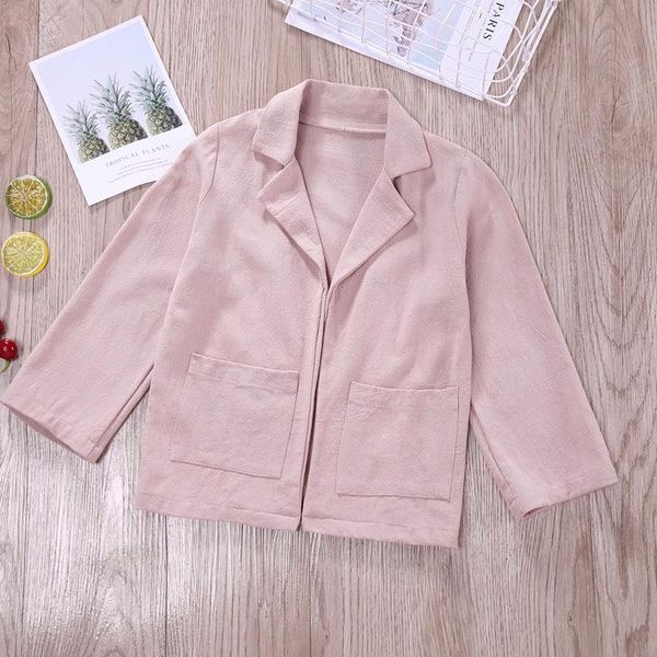 

jackets women's long-sleeved pink college style lapel coat toddler girl fall clothes winter kids for girls, Blue;gray