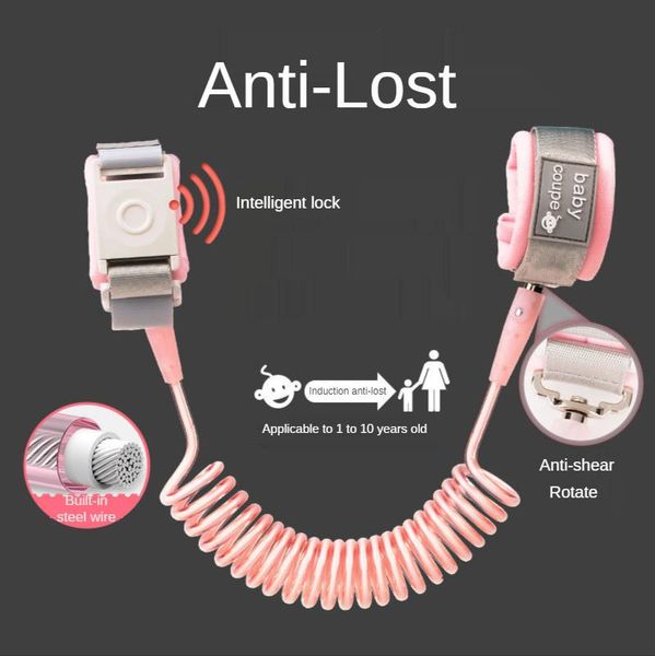 

carriers, slings & backpacks anti-lost belt traction rope kids safety induction bracelet chain baby child 2m