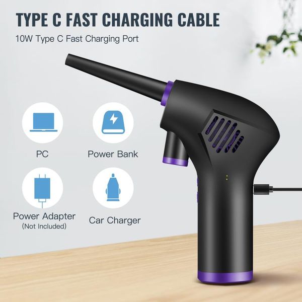 

vacuum cleaners wireless air duster 45000 rpm dust blowing gun usb compressed blower cleaning for computer lapkeyboard camera