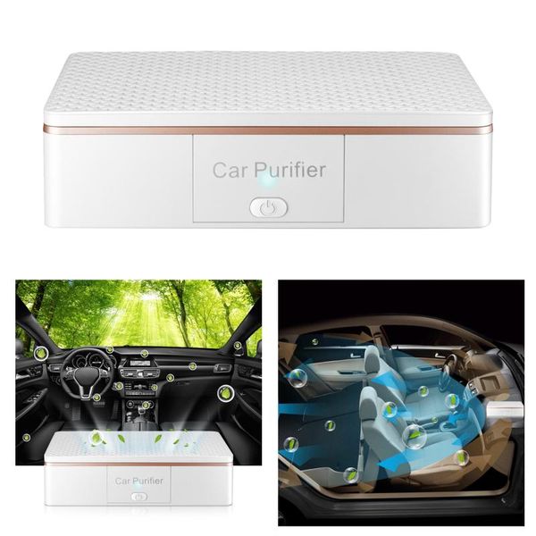 

car air freshener vehicle purifier cleaner odor remover usb rechargeable 7x5x1.9"