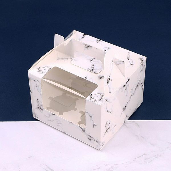 

gift wrap 10pcs cupcake box with transparent window cardboard marbled muffin cup cakes package boxes for wedding birthday party supplies