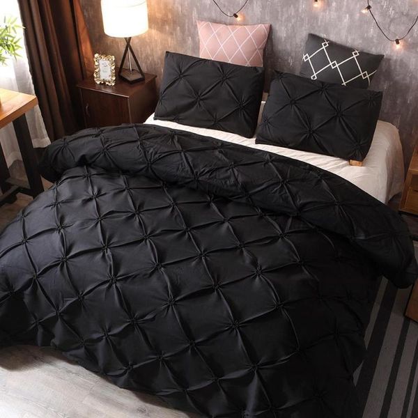 

bedding sets set pinch pleat white duvet cover with pillowcase grey double bed no sheet  king twin bedclothes