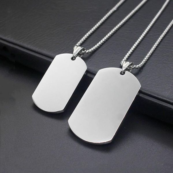 

pendant necklaces fashion titanium steel military brand custom stainless school student batch, Silver