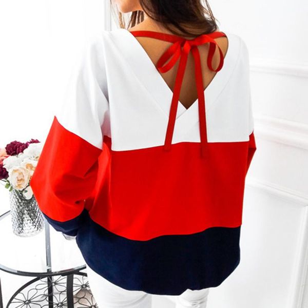 

women's hoodies & sweatshirts lace up bandage long sleeve sweatshirt hoodie loose casual tee shirt pullovers femme, Black