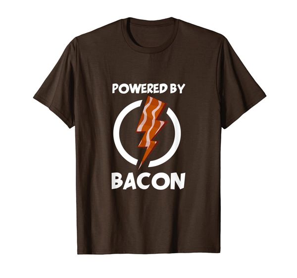 

powered by bacon t-shirt funny bacon lovers shirt tee gifts, White;black