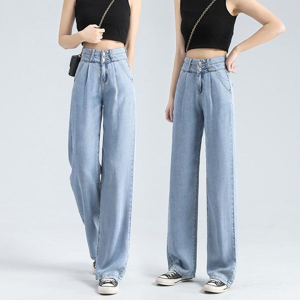 

women's jeans varofi straight y2k wide leg blue loose high waist