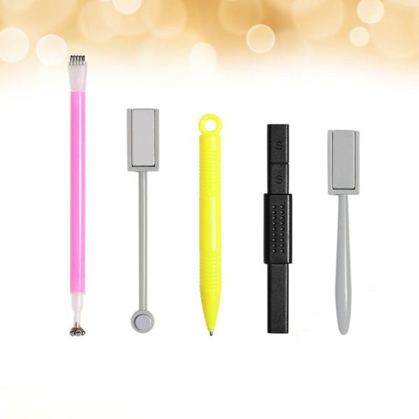 

nail gel 1 set 5pcs double head cat eye magnet stick pen magical board manicure art tools for salon (double-head + magne, Red;pink