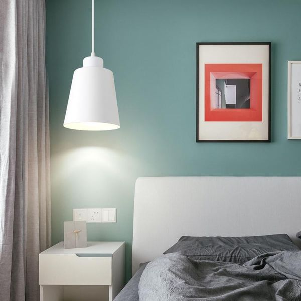 

nordic pendant lamp modern light loft 6 colors macaron lampshape lamps e27 220v for bedroom dinning room home decoration