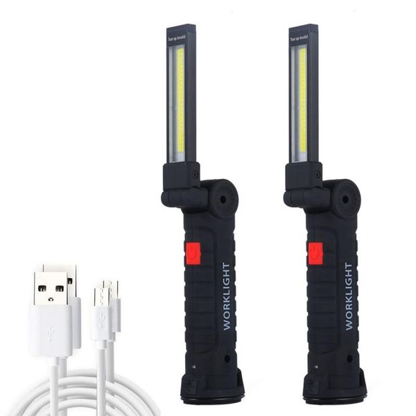 

work light cob rechargeable lamps with magnetic base 5 modes led inspection for car repair, household flashlights torches