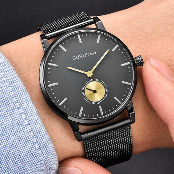 

wristwatches mens watches 2021 stainless steel minimalist ultra-thin quartz analog wrist watch waterproof relogio feminino, Slivery;brown