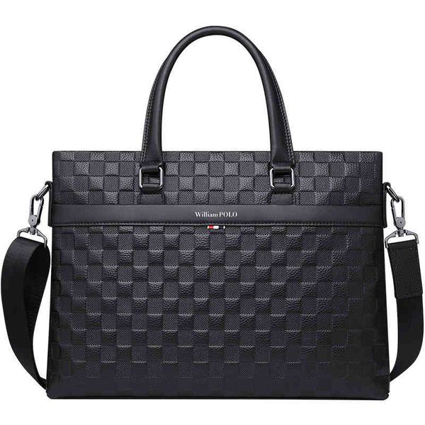 

handbag king paul 2021 men's leather pure cowhide business briefcase messenger computer bag