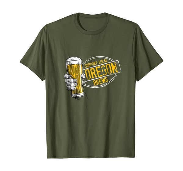 

support local oregon brews brewery beer t-shirt, White;black