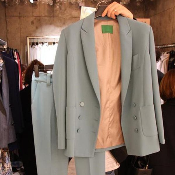 

office suits for women suit female spring self-cultivation temperament solid color commercial uniform ol two-piece women's two piece pa, White