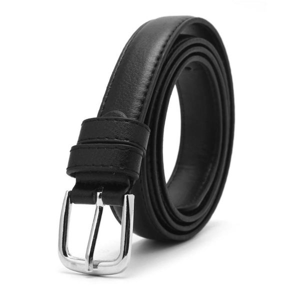 

belts woman faux leather belt for trousers jeans fashion female antique black silver metal pin buckle cummerbund wasit, Black;brown