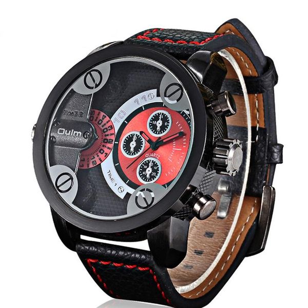 

wristwatches fashion personality double time zone men's watch, Slivery;brown