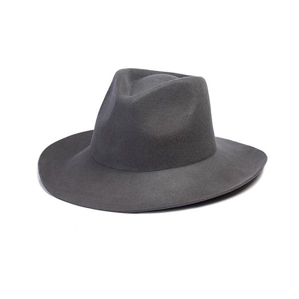 

stingy brim hats europe america winter fedoras women felt hat sombrero jazz panama male bowler outdoor vintage r boater, Blue;gray