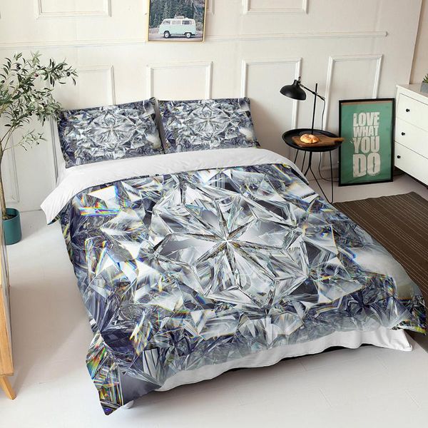 

bedding sets 3d print duvet cover sparkling diamond pattern double comforter with pillowcases king  size bed sheets
