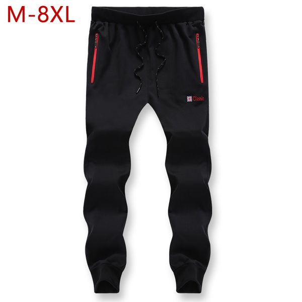 

man oversized pant clothing large size autumn casual brand classic straight loose joggers trousers male plus size 6xl 7xl 8xl 210518, Black