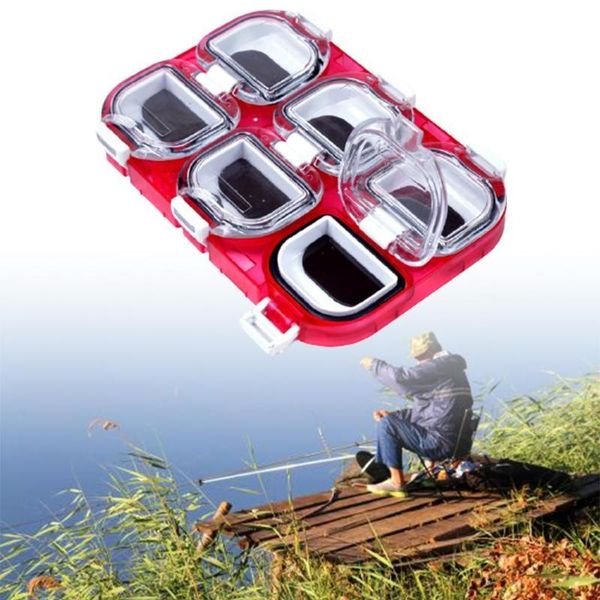

fishing accessories box magnetic waterproof 6 grid boxes tackle hook storage p6j0