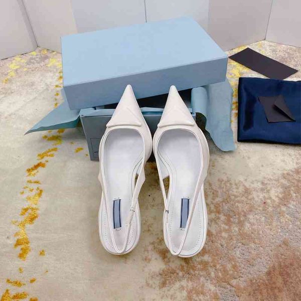 

official website 70% off outlet family triangle new sandals female pointy head commuter heel shoes fairy wind back trip belt high, Black