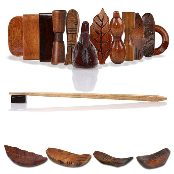 

chopsticks japanese style wood chopstick holder spoon fork knife stand kitchen wooden rest rack tableware decoration creative shape tools