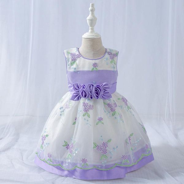 

girl's dresses embroidery flower girls dress born baby baptism toddler 1st birthday kids clothes prom party, Red;yellow