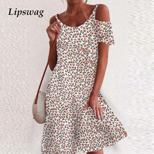 

women elegant floral print beach dress summer off shoulder party dress 2021 casual o neck short sleeve loose dress vestidoshigh quality, Black;gray