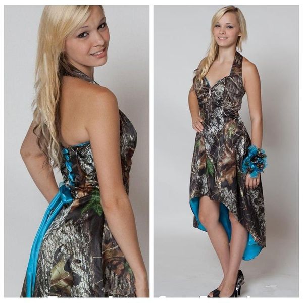 

bridesmaid dress 2021 halter satin camouflage dresses lace up back custom vestidos de bridesmaids camo short honor of maid, White;pink