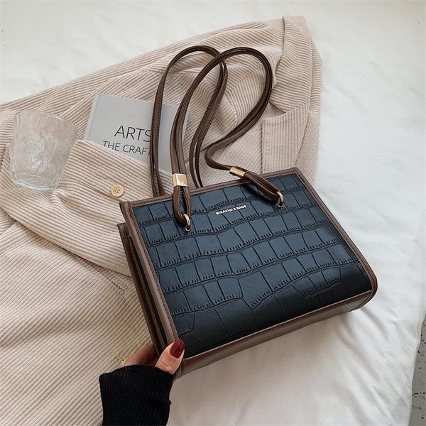 

evening bags ladies stone pattern shoulder bag casual shopping zipper female solid color leather messenger large capacity