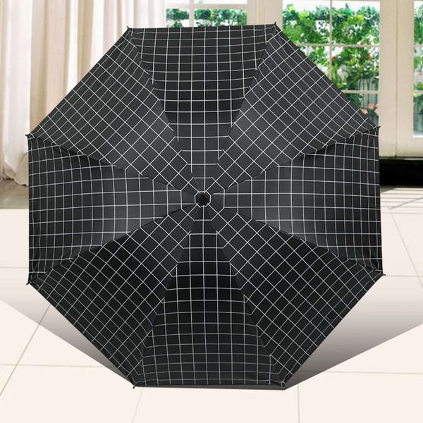 

small fresh black and white check men's women's universal glue sun umbrella sunny this ultraviolet sunshade three fold