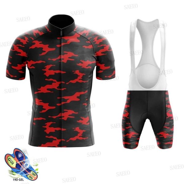 

racing sets 2021 pro team short sleeve men's cycling clothing summer mtb bike riding jersey camouflage uniform, Black;blue