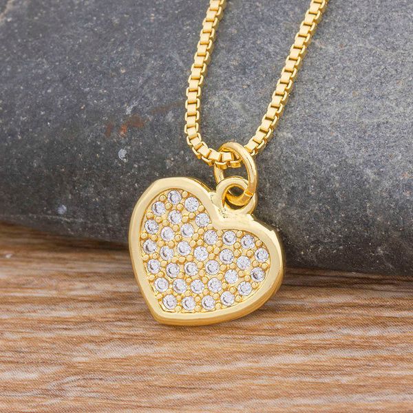 

heart shaped romantic necklace, gold, long chain, copper pendant, cubic zircon, shutters, wedding gifts, women's jewelry, trendy, Silver