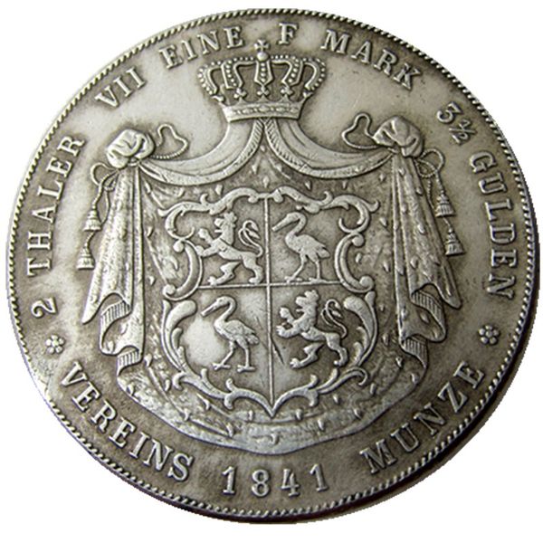 (DE01) 1841 Tedesco 2 Thaler- Heinrich XX Argento Placcato Argento Mestiere Copia Moneta metallo muore prezzo di fabbrica di produzione