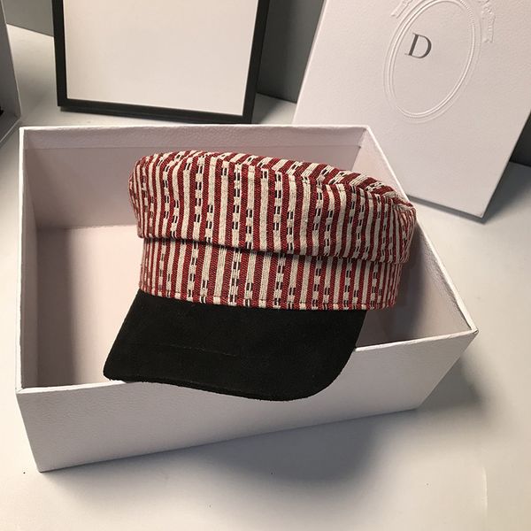 

flat plaid beret autumn winter british navy cap children, Yellow