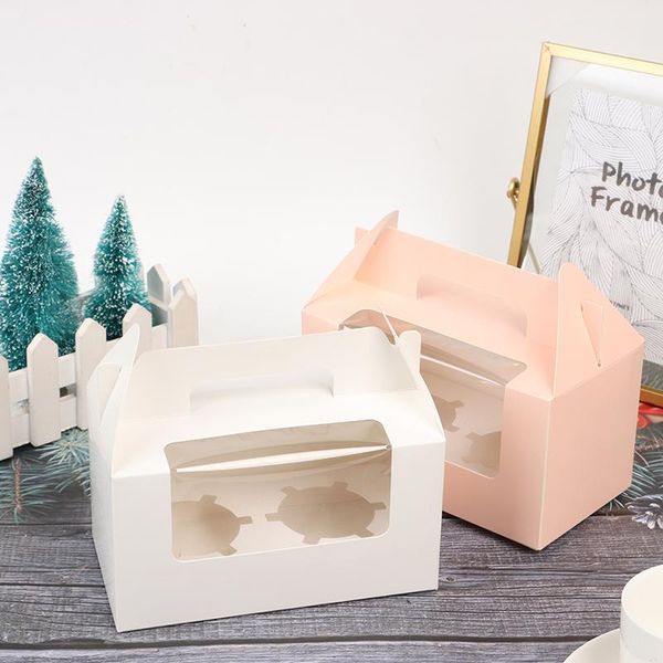 

1pcs pink blue packaging paper cup wedding party portable box carton kraft gift cake west point white dessert wrap