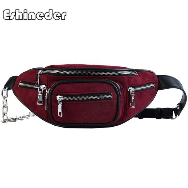 

waist bags eshineder pu leather bag belt women tassel fanny pack phone pouch lady chest faux suede wallet leg purse
