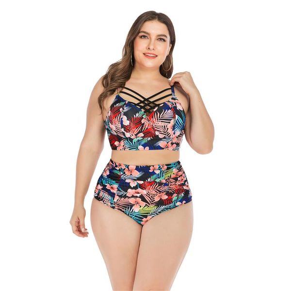 

one-piece suits swimsuit women bikini female separate with push up swimwear for size women's high waist